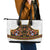 Norwegian Female Bunad Leather Tote Bag with Rosemaling Folk Art Black Color - Wonder Print Shop