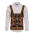 Norwegian Female Bunad Long Sleeve Button Shirt with Rosemaling Folk Art Black Color - Wonder Print Shop