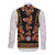 Norwegian Female Bunad Long Sleeve Button Shirt with Rosemaling Folk Art Black Color - Wonder Print Shop