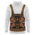 Norwegian Female Bunad Long Sleeve Polo Shirt with Rosemaling Folk Art Black Color - Wonder Print Shop