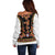 Norwegian Female Bunad Off Shoulder Sweater with Rosemaling Folk Art Black Color - Wonder Print Shop