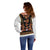 Norwegian Female Bunad Off Shoulder Sweater with Rosemaling Folk Art Black Color - Wonder Print Shop