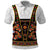 Norwegian Female Bunad Polo Shirt with Rosemaling Folk Art Black Color - Wonder Print Shop