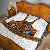 Norwegian Female Bunad Quilt with Rosemaling Folk Art Black Color - Wonder Print Shop
