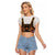 Norwegian Female Bunad Raglan Cropped T Shirt with Rosemaling Folk Art Black Color - Wonder Print Shop