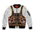 Norwegian Female Bunad Sleeve Zip Bomber Jacket with Rosemaling Folk Art Black Color - Wonder Print Shop