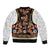Norwegian Female Bunad Sleeve Zip Bomber Jacket with Rosemaling Folk Art Black Color - Wonder Print Shop