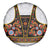 Norwegian Female Bunad Spare Tire Cover with Rosemaling Folk Art Black Color - Wonder Print Shop