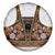 Norwegian Female Bunad Spare Tire Cover with Rosemaling Folk Art Black Color - Wonder Print Shop