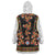 Norwegian Female Bunad Wearable Blanket Hoodie with Rosemaling Folk Art Black Color - Wonder Print Shop