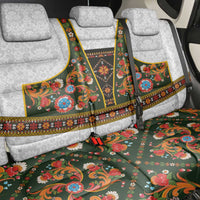 Norwegian Female Bunad Back Car Seat Cover with Rosemaling Folk Art Green Color - Wonder Print Shop