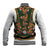 Norwegian Female Bunad Baseball Jacket with Rosemaling Folk Art Green Color - Wonder Print Shop