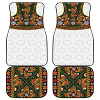 Norwegian Female Bunad Car Mats with Rosemaling Folk Art Green Color - Wonder Print Shop