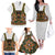 Norwegian Female Bunad Family Matching Off The Shoulder Long Sleeve Dress and Hawaiian Shirt with Rosemaling Folk Art Green Color - Wonder Print Shop