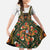 Norwegian Female Bunad Family Matching Summer Maxi Dress and Hawaiian Shirt with Rosemaling Folk Art Green Color - Wonder Print Shop