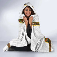 Norwegian Female Bunad Hooded Blanket with Rosemaling Folk Art Green Color - Wonder Print Shop