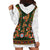 Norwegian Female Bunad Hoodie Dress with Rosemaling Folk Art Green Color - Wonder Print Shop