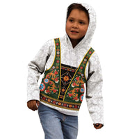 Norwegian Female Bunad Kid Hoodie with Rosemaling Folk Art Green Color - Wonder Print Shop