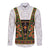 Norwegian Female Bunad Long Sleeve Button Shirt with Rosemaling Folk Art Green Color - Wonder Print Shop