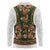 Norwegian Female Bunad Long Sleeve Polo Shirt with Rosemaling Folk Art Green Color - Wonder Print Shop