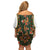 Norwegian Female Bunad Off Shoulder Short Dress with Rosemaling Folk Art Green Color - Wonder Print Shop