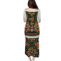 Norwegian Female Bunad Puletasi with Rosemaling Folk Art Green Color - Wonder Print Shop