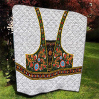 Norwegian Female Bunad Quilt with Rosemaling Folk Art Green Color - Wonder Print Shop