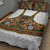 Norwegian Female Bunad Quilt Bed Set with Rosemaling Folk Art Green Color - Wonder Print Shop