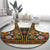 Norwegian Female Bunad Round Carpet with Rosemaling Folk Art Green Color - Wonder Print Shop