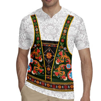 Norwegian Female Bunad Rugby Jersey with Rosemaling Folk Art Green Color - Wonder Print Shop