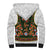 Norwegian Female Bunad Sherpa Hoodie with Rosemaling Folk Art Green Color - Wonder Print Shop