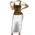 Norwegian Female Bunad Short Sleeve Bodycon Dress with Rosemaling Folk Art Green Color - Wonder Print Shop