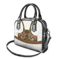 Norwegian Female Bunad Shoulder Handbag with Rosemaling Folk Art Green Color - Wonder Print Shop