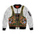 Norwegian Female Bunad Sleeve Zip Bomber Jacket with Rosemaling Folk Art Green Color - Wonder Print Shop