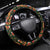Norwegian Female Bunad Steering Wheel Cover with Rosemaling Folk Art Green Color - Wonder Print Shop