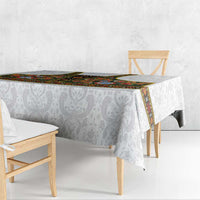 Norwegian Female Bunad Tablecloth with Rosemaling Folk Art Green Color - Wonder Print Shop