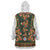 Norwegian Female Bunad Wearable Blanket Hoodie with Rosemaling Folk Art Green Color - Wonder Print Shop