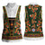 Norwegian Female Bunad Women Sleeveless Polo Shirt with Rosemaling Folk Art Green Color - Wonder Print Shop