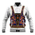 Norwegian Female Bunad Baseball Jacket with Rosemaling Folk Art Navy Color - Wonder Print Shop