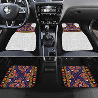 Norwegian Female Bunad Car Mats with Rosemaling Folk Art Navy Color - Wonder Print Shop