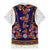 Norwegian Female Bunad Family Matching Mermaid Dress and Hawaiian Shirt with Rosemaling Folk Art Navy Color - Wonder Print Shop