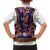 Norwegian Female Bunad Family Matching Off The Shoulder Long Sleeve Dress and Hawaiian Shirt with Rosemaling Folk Art Navy Color - Wonder Print Shop