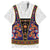 Norwegian Female Bunad Family Matching Off The Shoulder Long Sleeve Dress and Hawaiian Shirt with Rosemaling Folk Art Navy Color - Wonder Print Shop