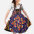 Norwegian Female Bunad Family Matching Off Shoulder Maxi Dress and Hawaiian Shirt with Rosemaling Folk Art Navy Color - Wonder Print Shop
