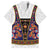 Norwegian Female Bunad Family Matching Off Shoulder Maxi Dress and Hawaiian Shirt with Rosemaling Folk Art Navy Color - Wonder Print Shop