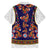Norwegian Female Bunad Family Matching Puletasi and Hawaiian Shirt with Rosemaling Folk Art Navy Color - Wonder Print Shop