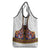Norwegian Female Bunad Grocery Bag with Rosemaling Folk Art Navy Color - Wonder Print Shop