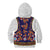 Norwegian Female Bunad Kid Hoodie with Rosemaling Folk Art Navy Color - Wonder Print Shop