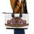 Norwegian Female Bunad Leather Tote Bag with Rosemaling Folk Art Navy Color - Wonder Print Shop
