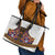 Norwegian Female Bunad Leather Tote Bag with Rosemaling Folk Art Navy Color - Wonder Print Shop